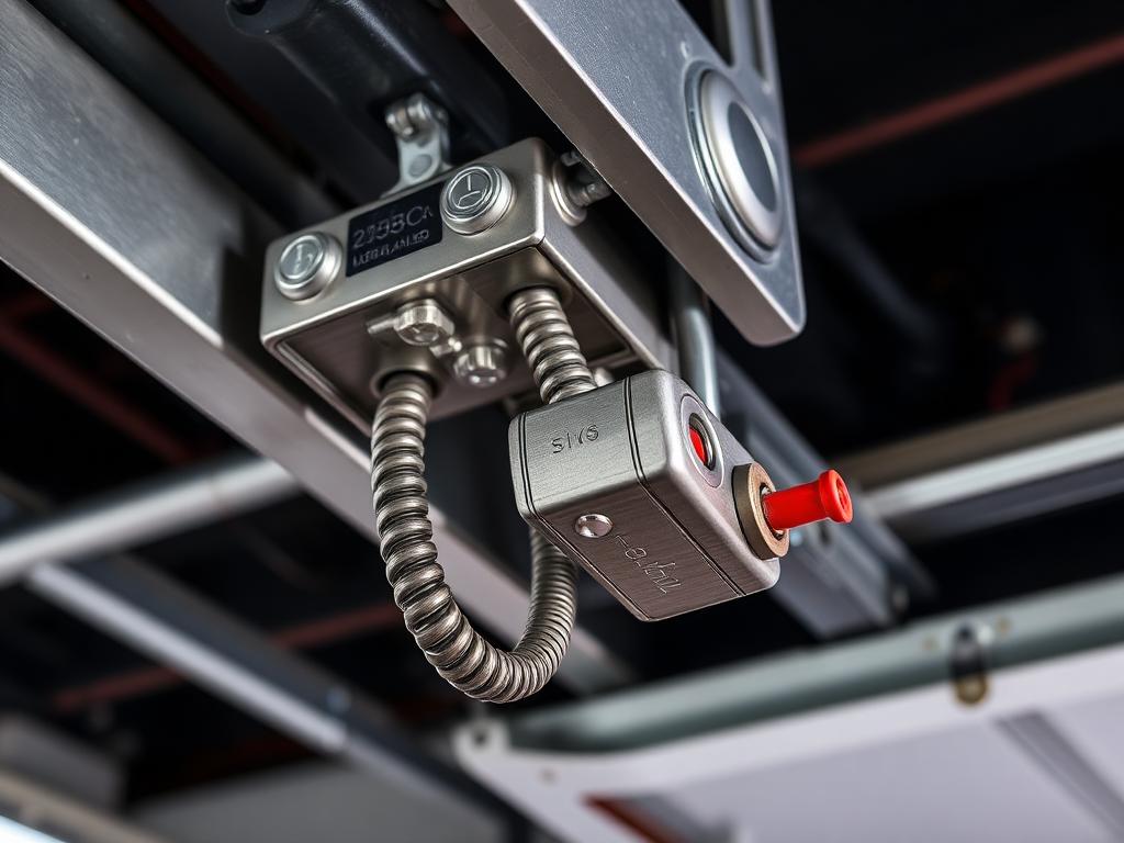 Garage door limit switch mechanism close-up